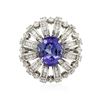 Image 3 : 18KT White Gold 3.11 ctw Tanzanite and Diamond Ring