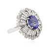 Image 4 : 18KT White Gold 3.11 ctw Tanzanite and Diamond Ring