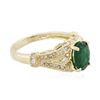 Image 4 : 14KT Yellow Gold 1.25 ctw Emerald and Diamond Ring