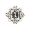 Image 3 : 14KT White Gold 3.51 ctw Aquamarine and Diamond Ring