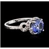 Image 4 : 14KT White Gold 3.51 ctw Tanzanite and Diamond Ring