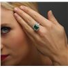 Image 4 : 14KT Two-Tone Gold 3.93 ctw Emerald and Diamond Ring