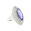 Image 4 : 14KT White Gold 4.98 ctw Tanzanite and Diamond Ring