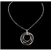 Image 3 : 14KT Three-Tone Gold 1.38 ctw Diamond Pendant With Chain