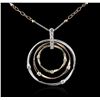 Image 4 : 14KT Three-Tone Gold 1.38 ctw Diamond Pendant With Chain