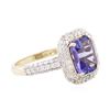 Image 2 : 14KT Two-Tone Gold 2.87 ctw Tanzanite and Diamond Ring