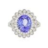 Image 3 : 18KT White Gold 3.95 ctw Tanzanite and Diamond Ring