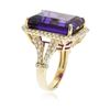 Image 7 : 14KT Yellow Gold 16.40 ctw Amethyst and Diamond Ring