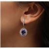 Image 1 : 14KT White Gold 4.08 ctw Tanzanite and Diamond Earrings