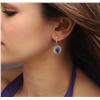 Image 2 : 14KT White Gold 4.08 ctw Tanzanite and Diamond Earrings