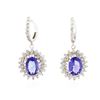 Image 3 : 14KT White Gold 4.08 ctw Tanzanite and Diamond Earrings