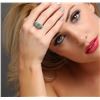 Image 1 : 14KT White Gold 1.60 ctw Paraiba Tourmaline, Yellow Sapphire and Diamond Ring