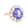 Image 4 : 14KT Rose Gold 3.30 ctw Tanzanite and Diamond Ring