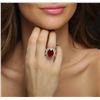 Image 2 : 14KT Yellow Gold 13.71 ctw Ruby and Diamond Ring
