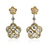 Image 3 : 14KT Yellow Gold 0.75 ctw Diamond Dangle Earrings