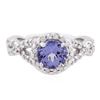 Image 3 : 14KT White Gold 1.26 ctw Tanzanite and Diamond Ring