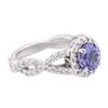 Image 4 : 14KT White Gold 1.26 ctw Tanzanite and Diamond Ring