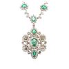 Image 4 : 14KT White Gold 6.04 ctw Emerald and Diamond Necklace