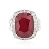Image 3 : 14KT White Gold 17.63 ctw Ruby and Diamond Ring