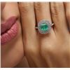 Image 1 : 14KT White Gold 1.28 ctw Emerald and Diamond Ring