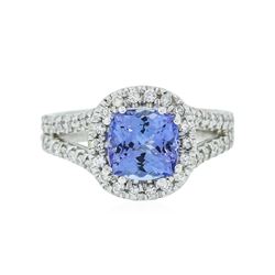 14KT White Gold 1.99 ctw Tanzanite and Diamond Ring