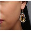 Image 2 : 14KT Yellow Gold 35.28 ctw Citrine and Diamond Earrings