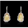 Image 3 : 14KT Yellow Gold 35.28 ctw Citrine and Diamond Earrings