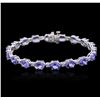 Image 3 : 14KT White Gold 17.82 ctw Tanzanite and Diamond Bracelet