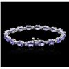 Image 4 : 14KT White Gold 17.82 ctw Tanzanite and Diamond Bracelet