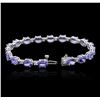 Image 7 : 14KT White Gold 17.82 ctw Tanzanite and Diamond Bracelet