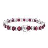 Image 4 : 14KT White Gold 18.90 ctw Ruby and Diamond Bracelet