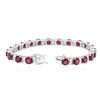 Image 7 : 14KT White Gold 18.90 ctw Ruby and Diamond Bracelet