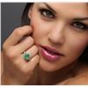 Image 2 : 14KT Yellow Gold 2.84 ctw Emerald and Diamond Ring