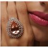 Image 2 : 14KT Rose Gold 10.29 ctw Morganite and Diamond Ring