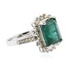 Image 4 : 14KT White Gold 5.71 ctw GIA Certified Emerald and Diamond Ring