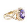 Image 2 : 14KT Yellow Gold 2.33 ctw Tanzanite and Diamond Ring