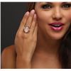 Image 2 : 10KT Yellow Gold 29.34 ctw Rose Quartz and Diamond Ring