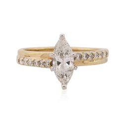 14KT Yellow Gold 1.36 ctw Marquise Cut Diamond Ring