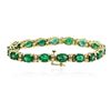 Image 4 : 14KT Yellow Gold 11.84 ctw Emerald and Diamond Bracelet