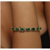 Image 5 : 14KT Yellow Gold 11.84 ctw Emerald and Diamond Bracelet