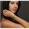 Image 7 : 14KT Yellow Gold 11.84 ctw Emerald and Diamond Bracelet
