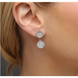 14KT White Gold 1.18 ctw Diamond Earrings