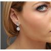 Image 2 : 14KT White Gold 1.18 ctw Diamond Earrings