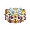 Image 3 : 10KT Yellow Gold Multi-Gemstone Ring