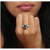 Image 2 : 14KT White Gold 4.96 ctw Tanzanite and Diamond Ring