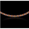 Image 4 : 14KT White Gold 14.30 ctw Orange Sapphire and Diamond Necklace