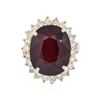 Image 3 : 14KT Yellow Gold 17.34 ctw Ruby and Diamond Ring