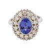 Image 3 : 18KT Two-Tone Gold 2.28 ctw Tanzanite and Diamond Ring