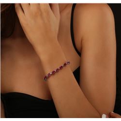 14KT White Gold 18.18 ctw Ruby and Diamond Bracelet