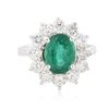 Image 3 : 14KT White Gold 2.10 ctw Emerald and Diamond Ring